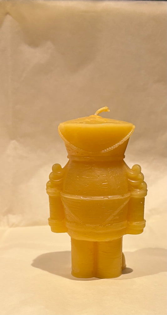 Hand-Poured Large Nutcracker 100% Beeswax Candle
