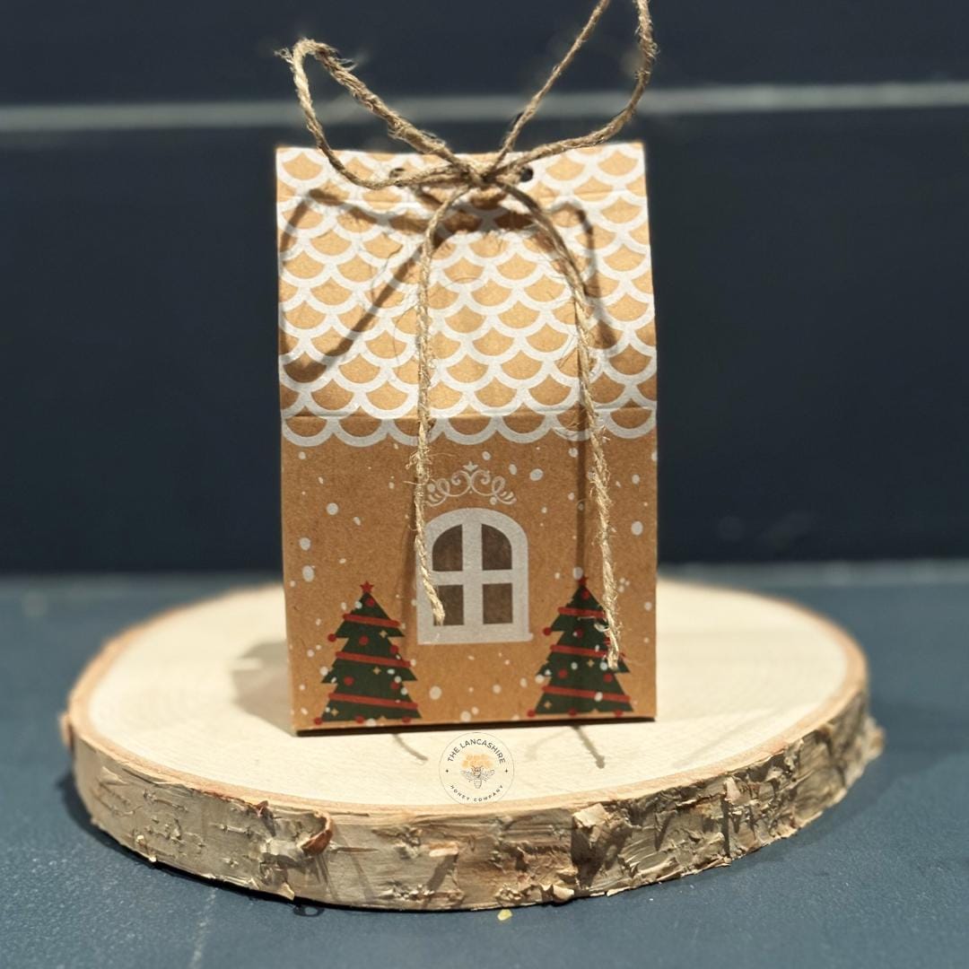 Handmade Pinecone Beeswax Candle - 3" Natural Candle in Christmas Grotto Gift Box