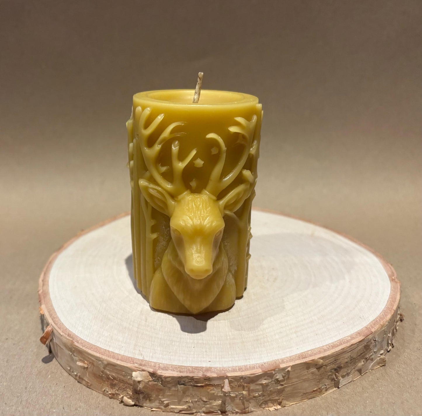 Handmade Stags Head Beeswax Candle