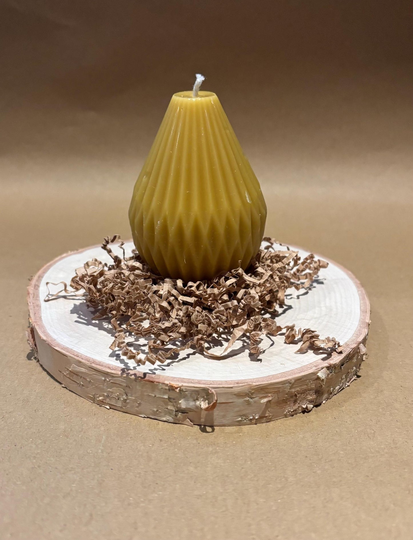 Handmade Geometric Pear Beeswax Candle