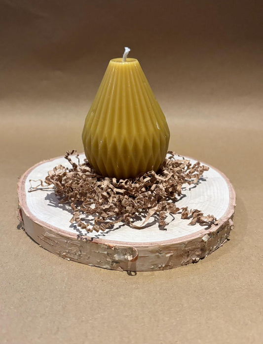 Handmade Geometric Pear Beeswax Candle