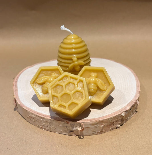 Handmade 100% Beeswax melt and Beehive candle | Beeswax melt and Skep