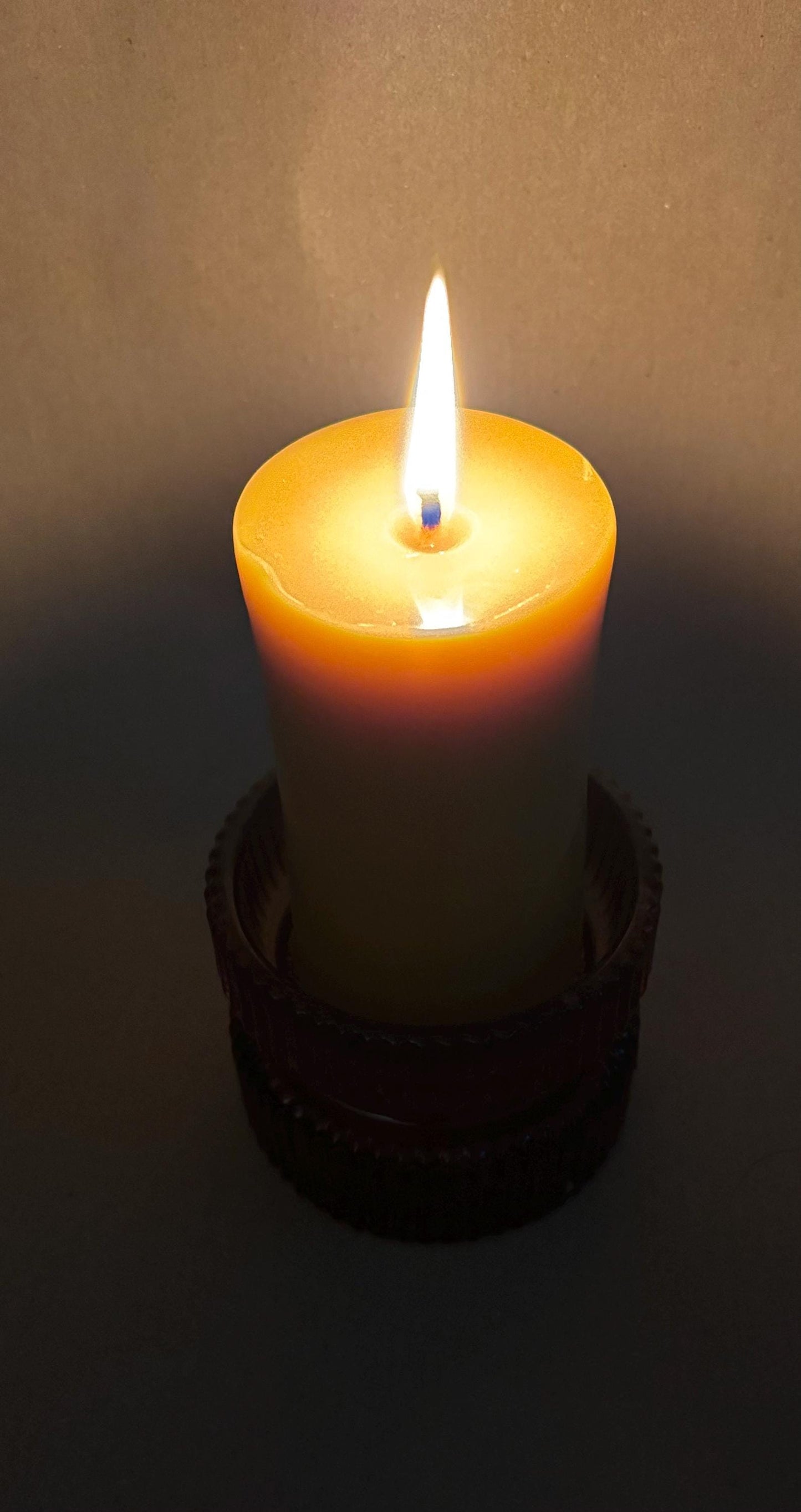 Handmade 4-Inch Beeswax Pillar Candle