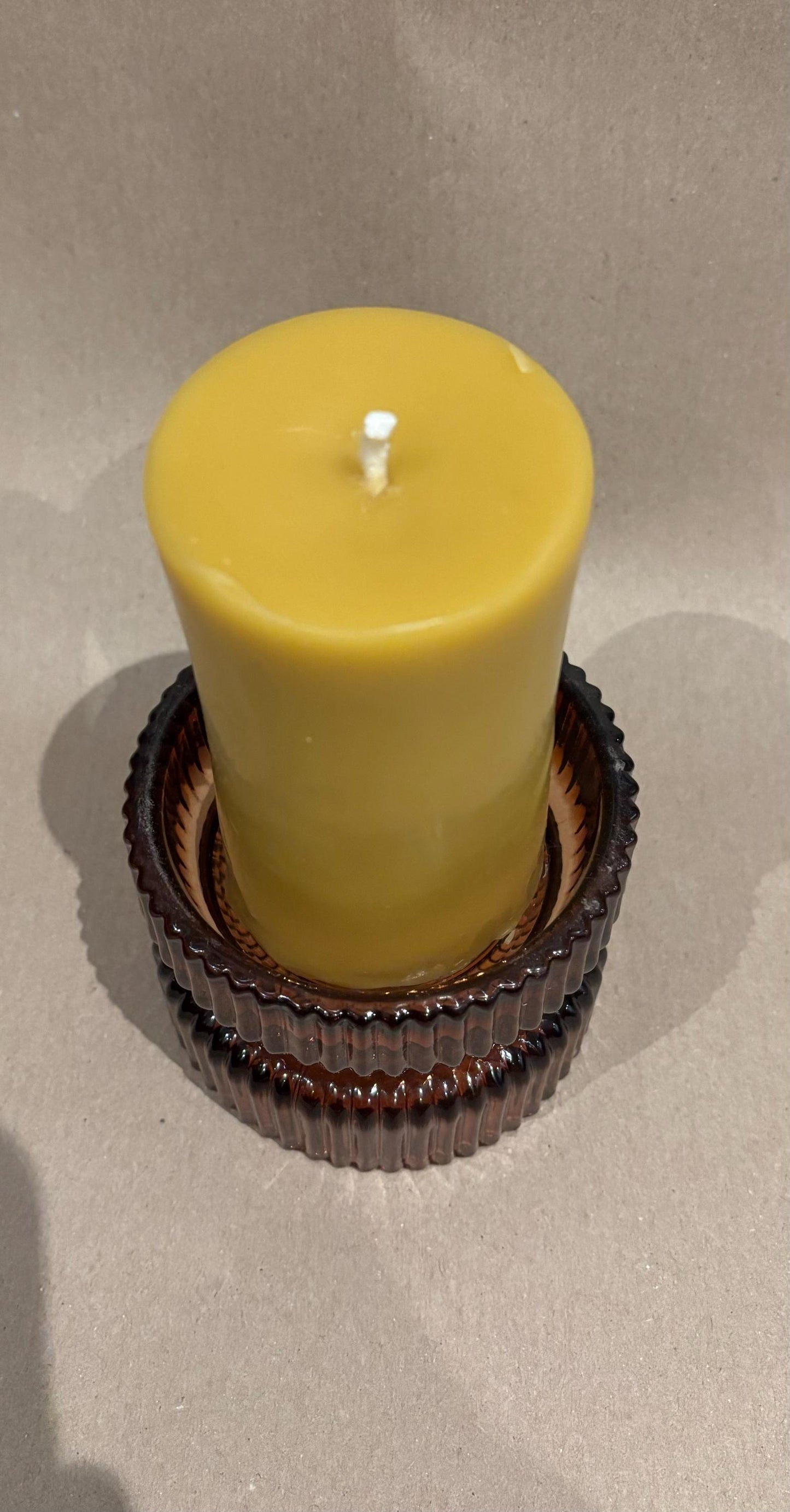 Handmade 4-Inch Beeswax Pillar Candle