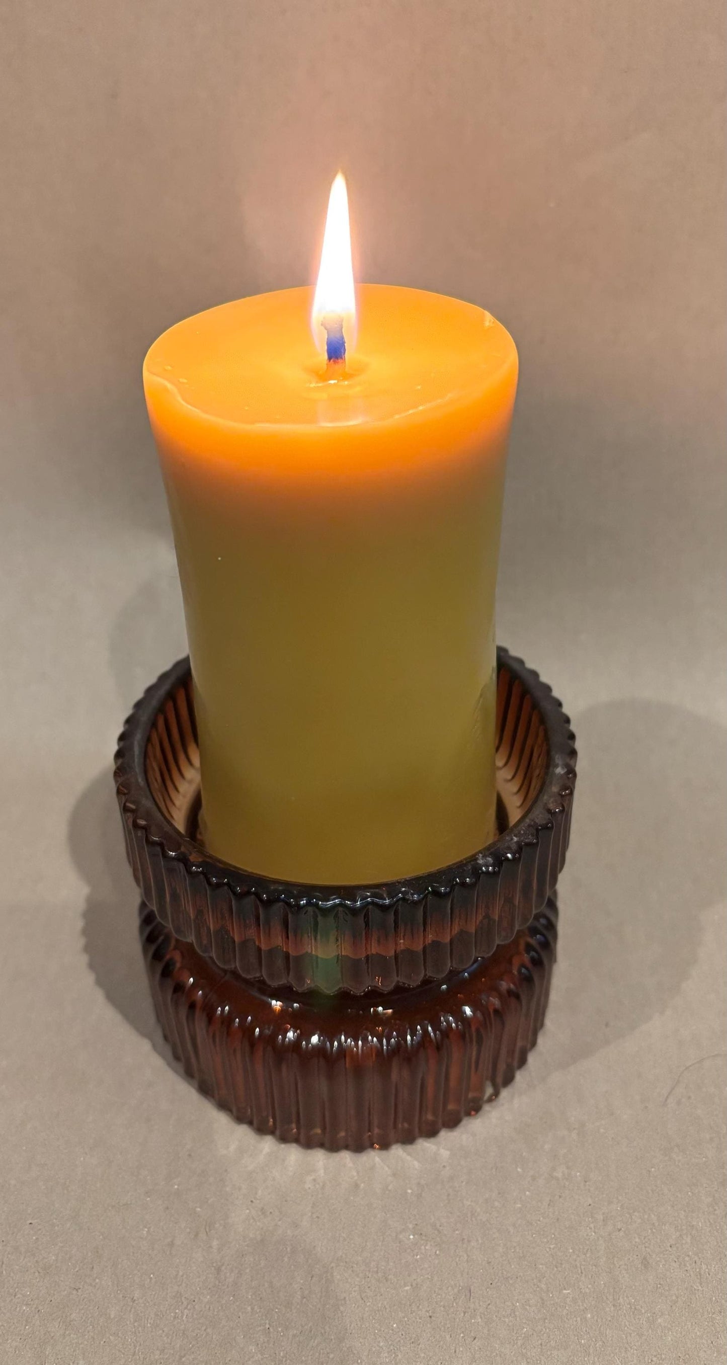 Handmade 4-Inch Beeswax Pillar Candle