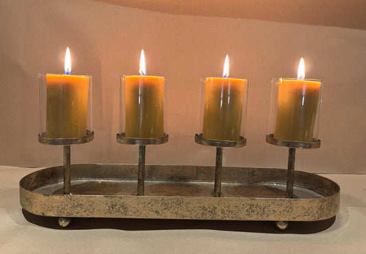 Handmade 4-Inch Beeswax Pillar Candle