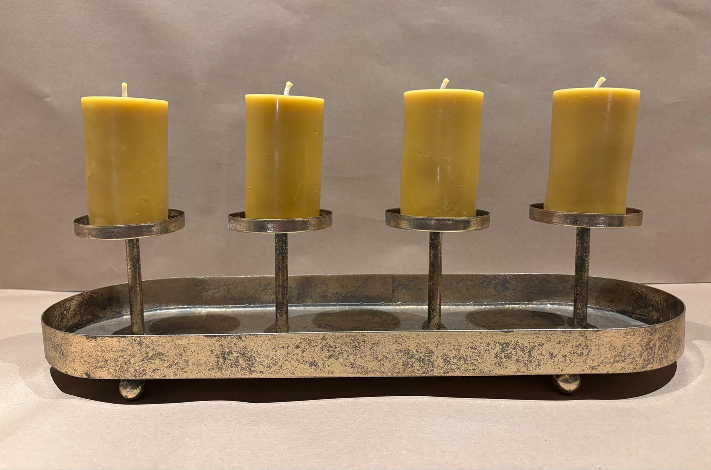 Handmade 4-Inch Beeswax Pillar Candle