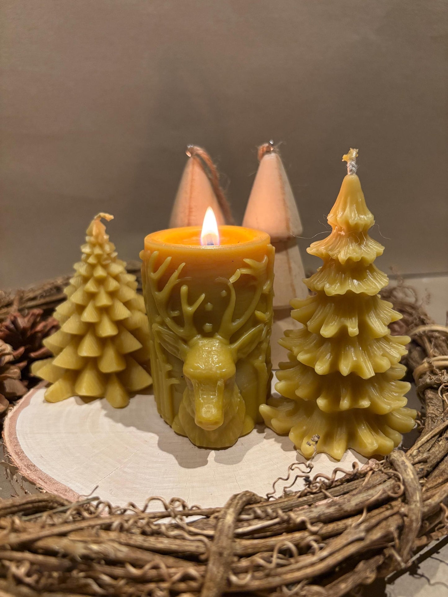 100% Pure Beeswax Christmas Candles