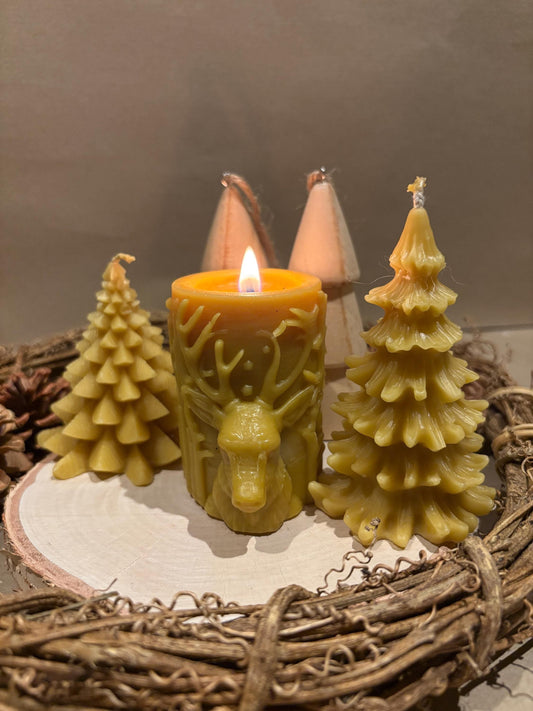 100% Pure Beeswax Christmas Candles