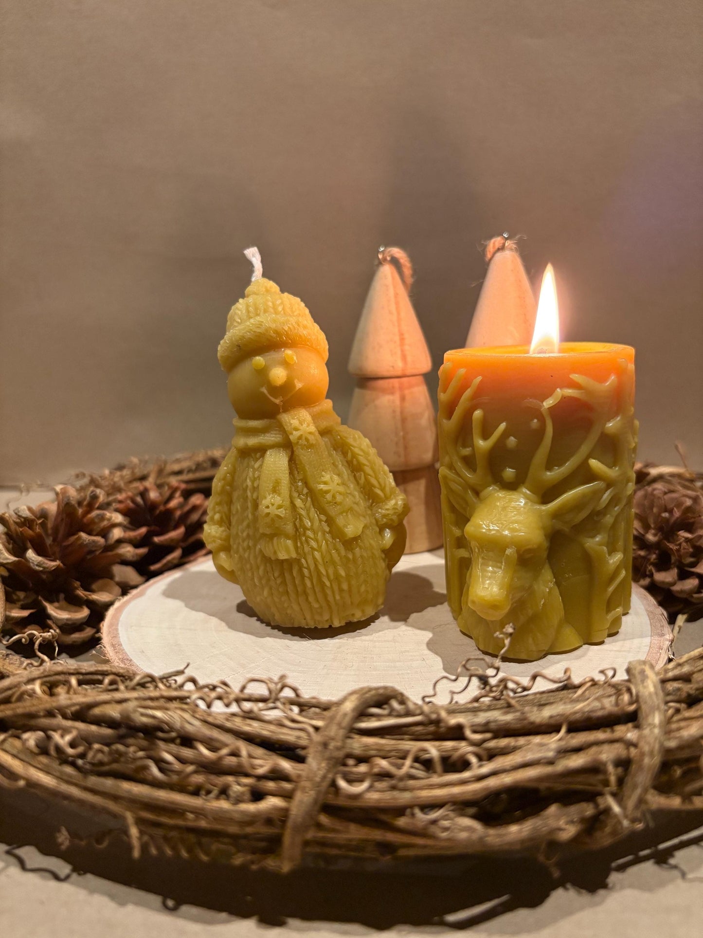 100% Pure Beeswax Christmas Candles