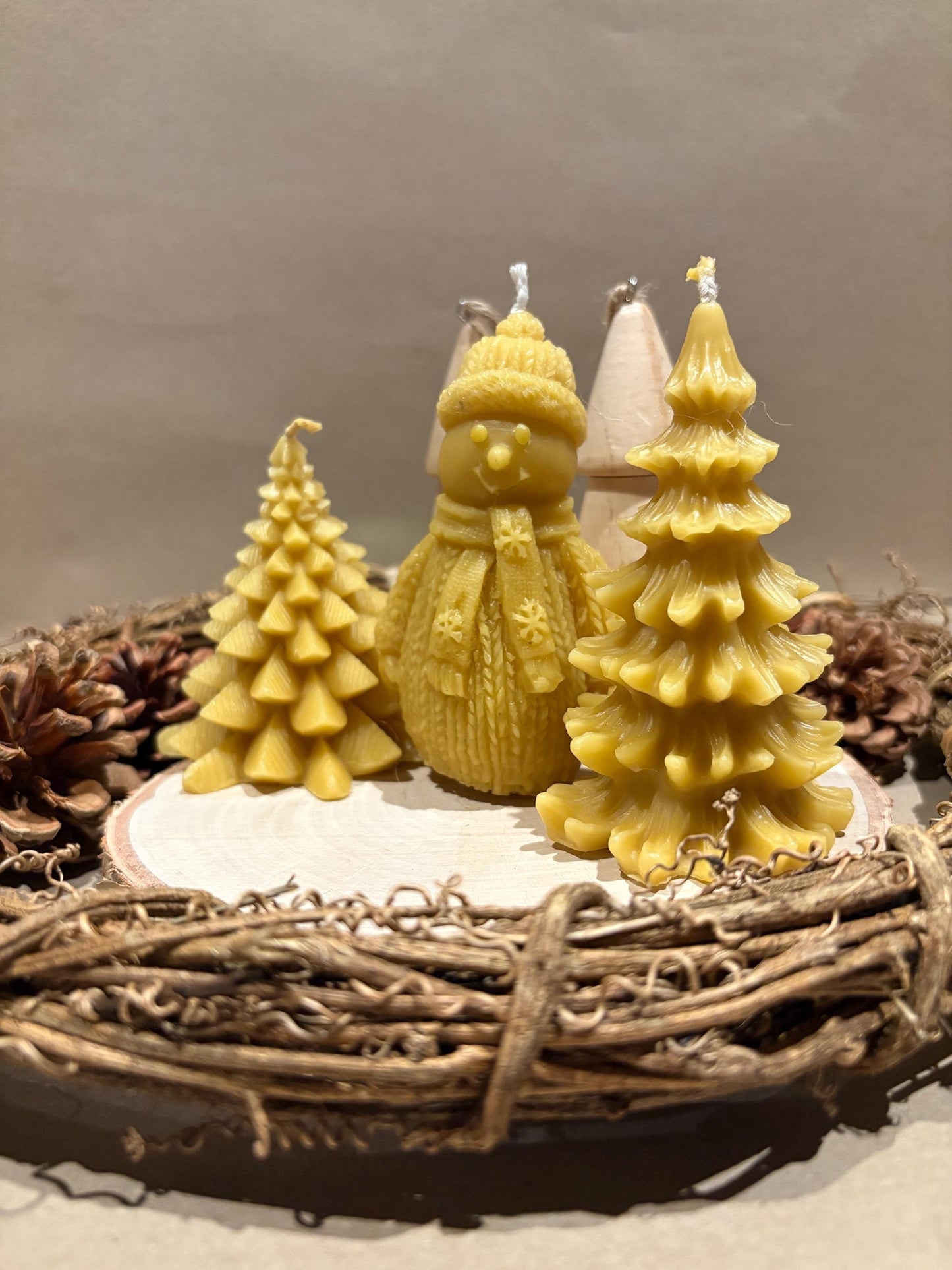 100% Pure Beeswax Christmas Candles