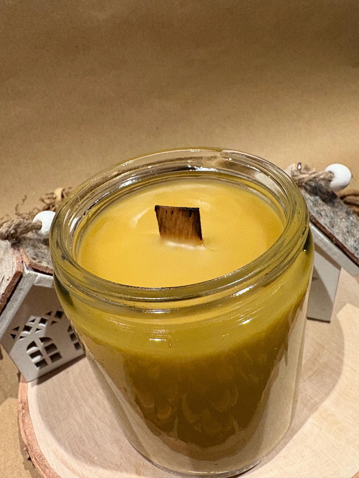 100% Pure Beeswax Glass Jar Candle