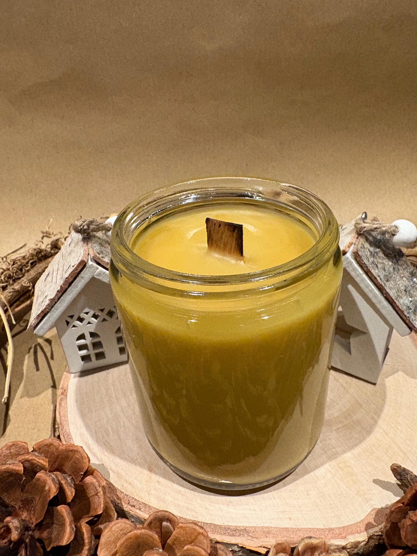 100% Pure Beeswax Glass Jar Candle