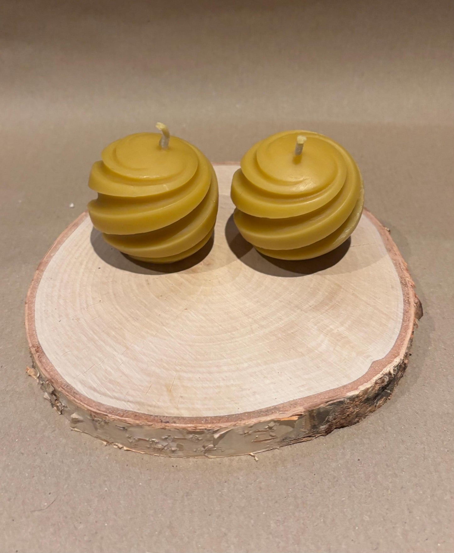Handmade Beeswax Spiral Candles – Set of 4 | Natural Décor