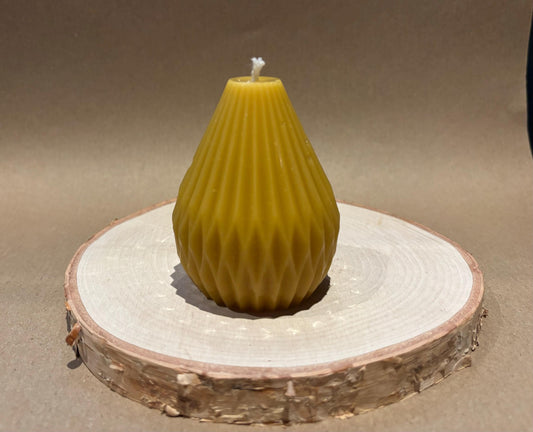 Handmade Geometric Pear Beeswax Candle
