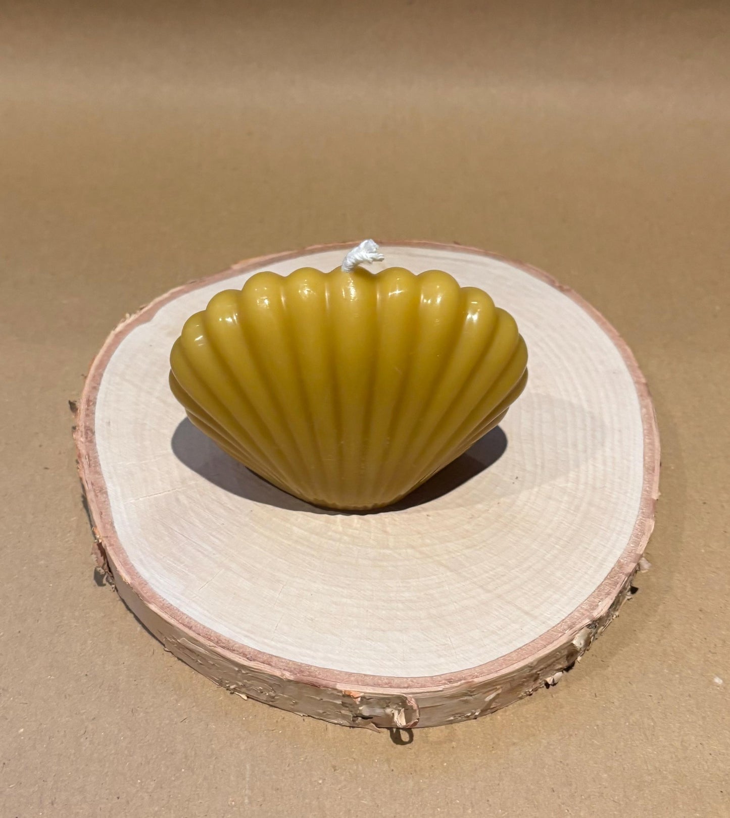 Handmade Scallop Shell Beeswax Candle