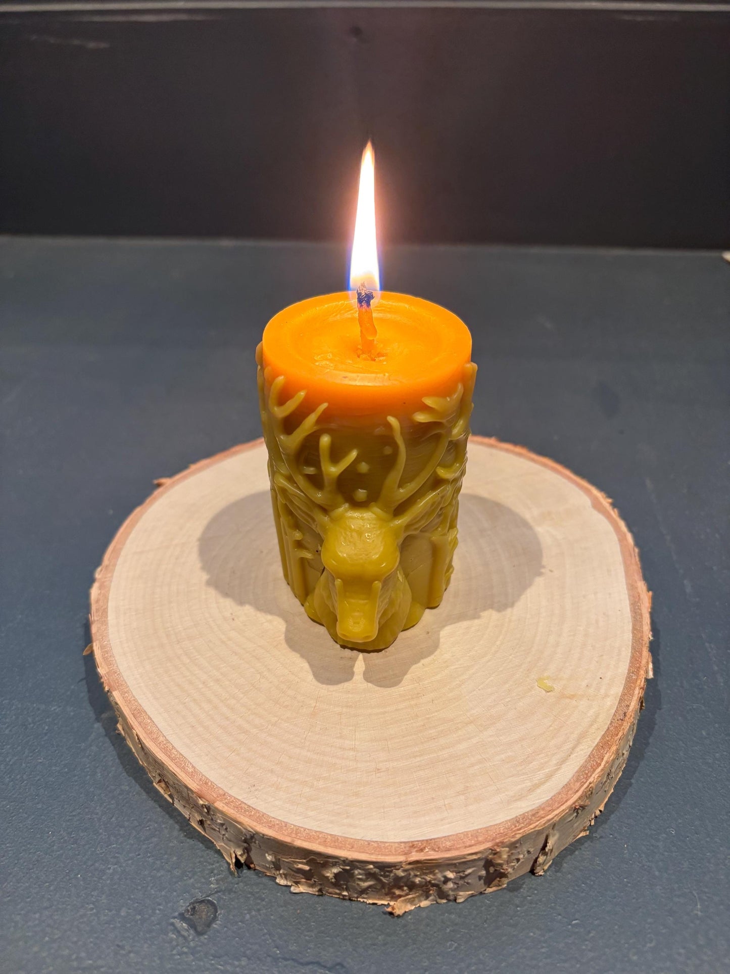 Handmade Stags Head Beeswax Candle