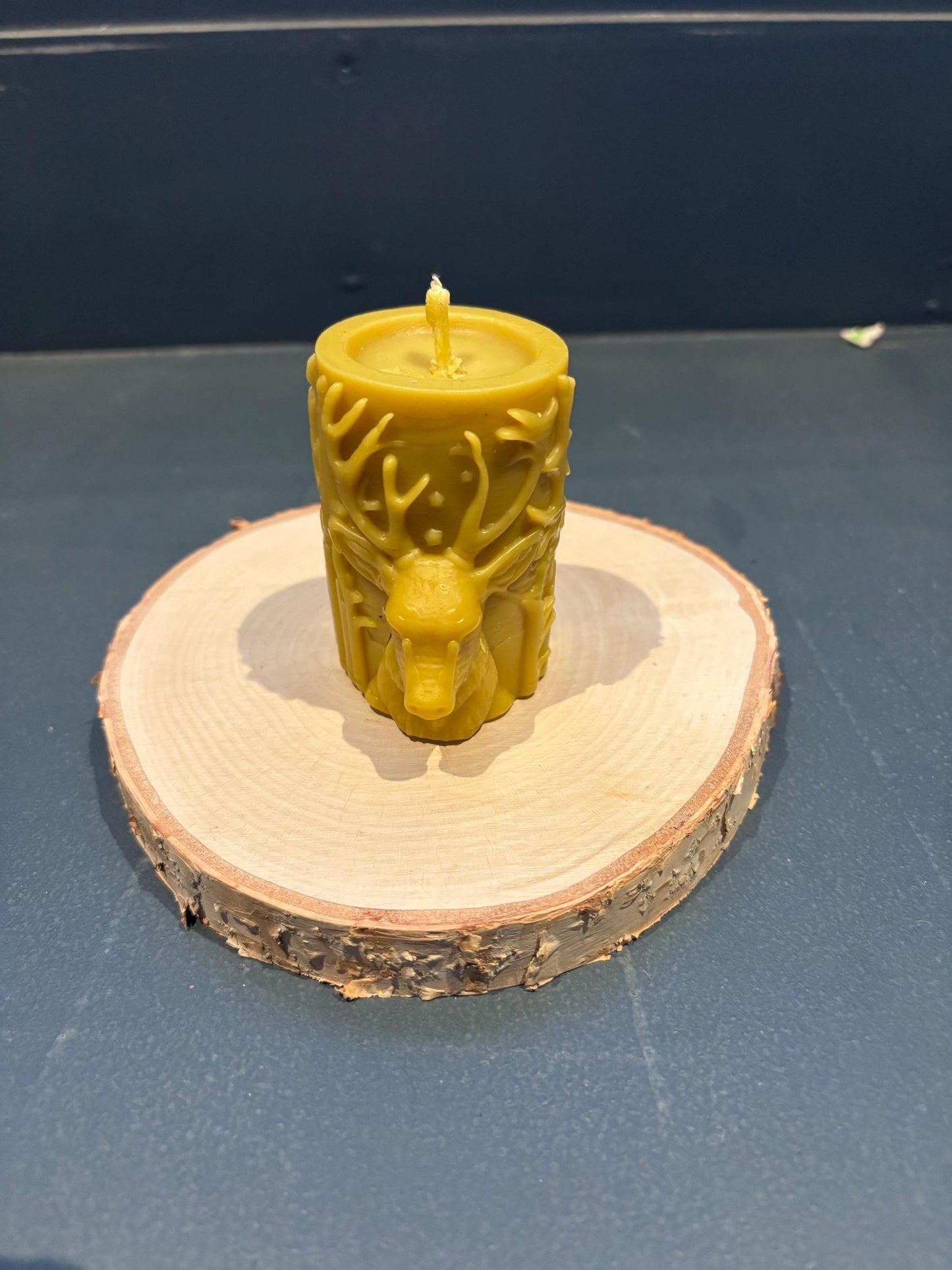 Handmade Stags Head Beeswax Candle