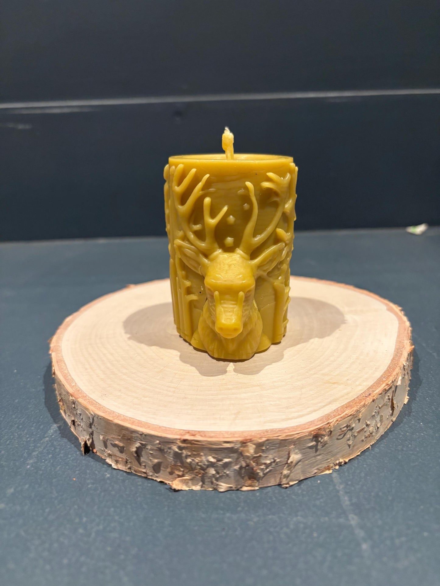 Handmade Stags Head Beeswax Candle