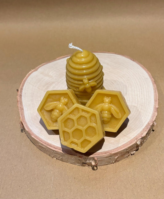 Handmade 100% Beeswax melt and Beehive candle | Beeswax melt and Skep