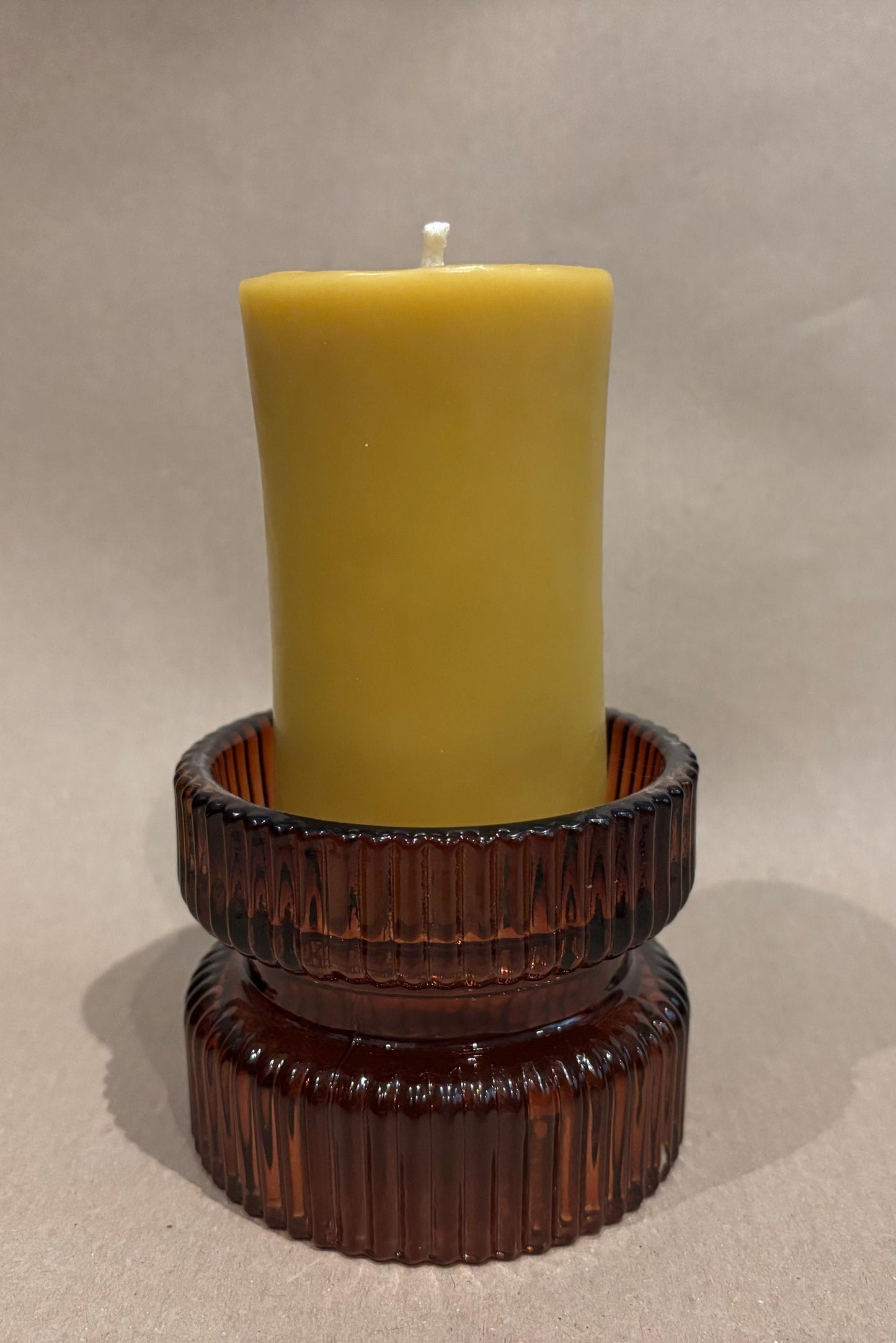 Handmade 4-Inch Beeswax Pillar Candle
