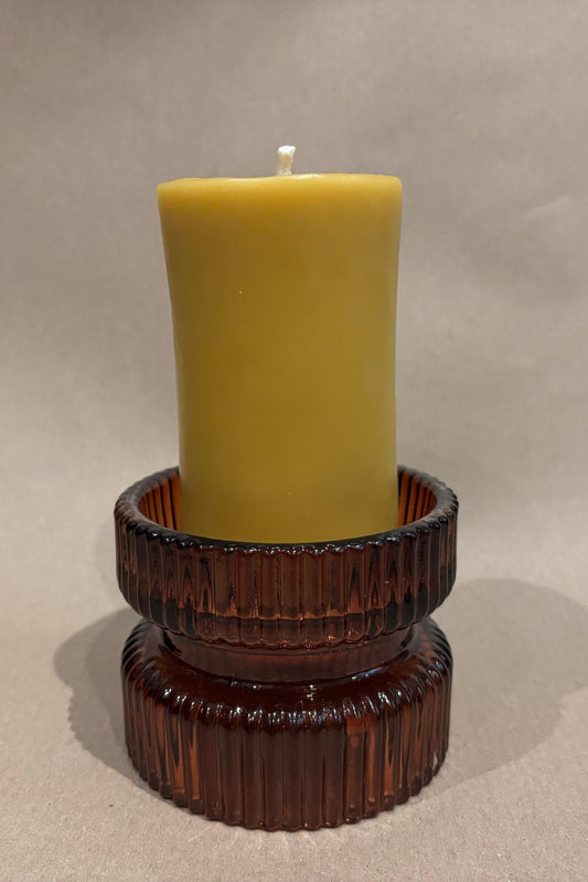 Handmade 4-Inch Beeswax Pillar Candle