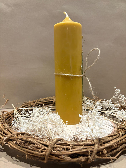 Handmade 100% Beeswax 8" Church Candle