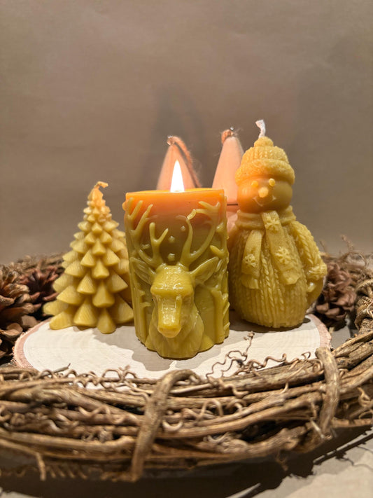 100% Pure Beeswax Christmas Candles