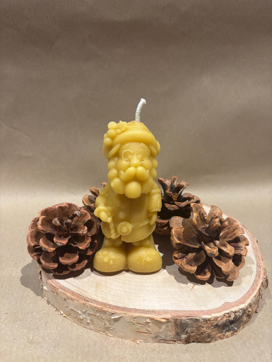 Handcrafted Father Christmas Beeswax Candle