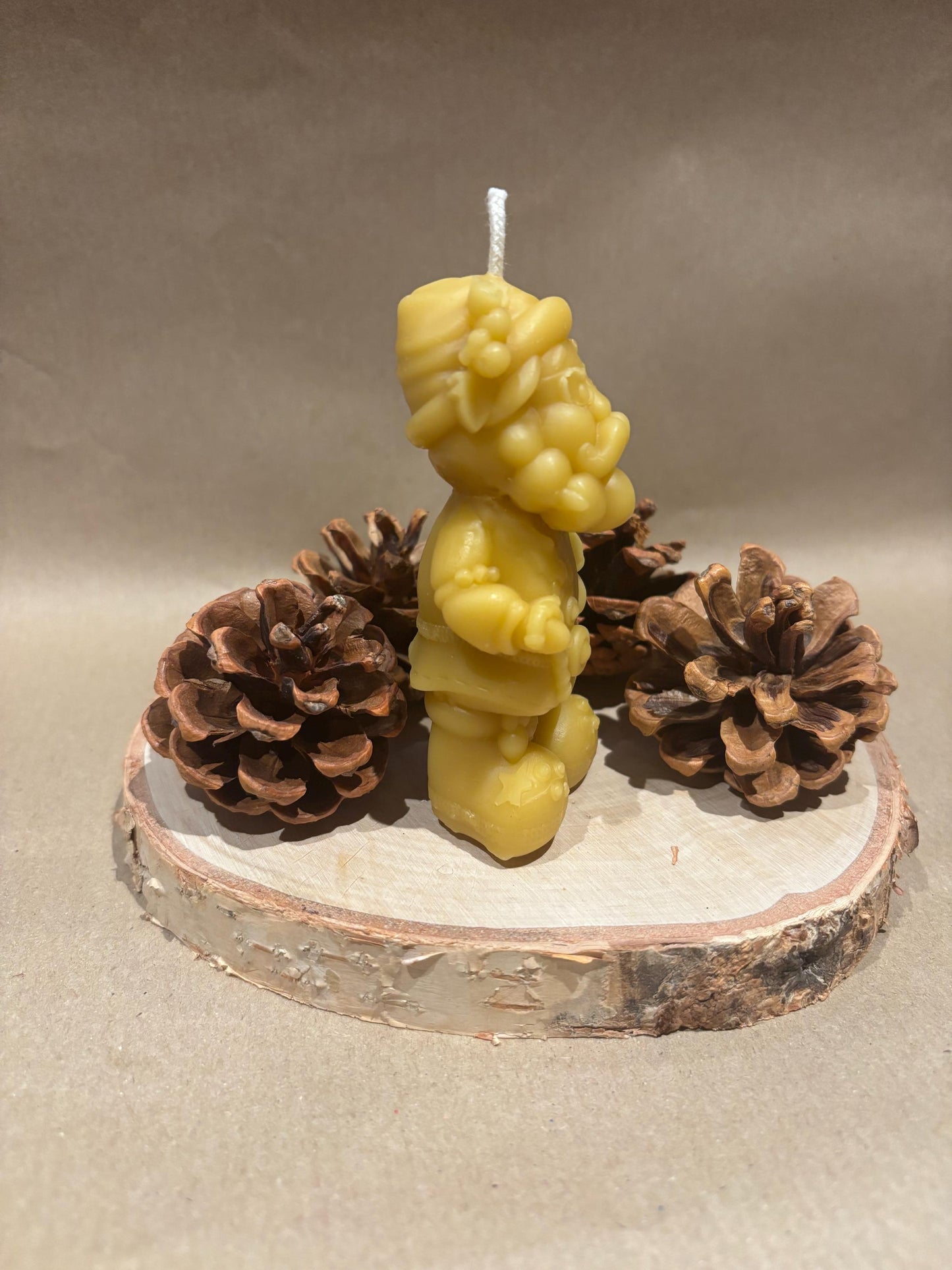 Handcrafted Father Christmas Beeswax Candle