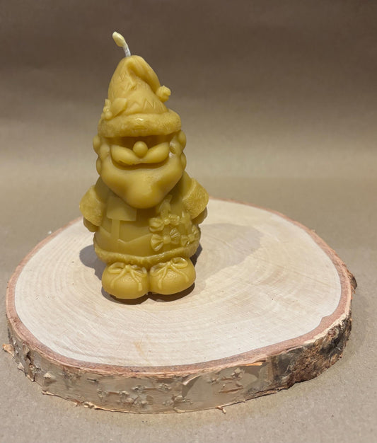 Handcrafted Father Christmas Beeswax Candle