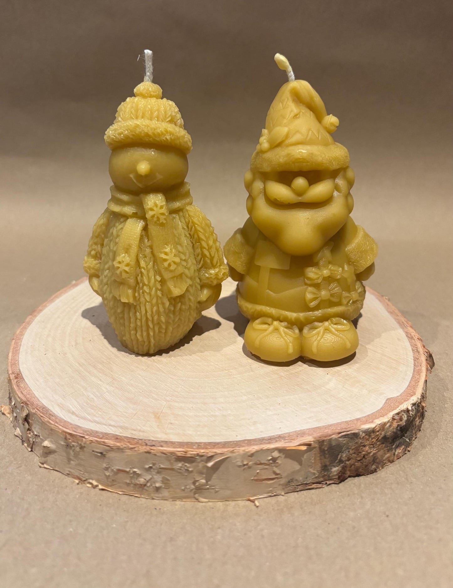 Handcrafted 100% Beeswax Christmas Candle Bundle