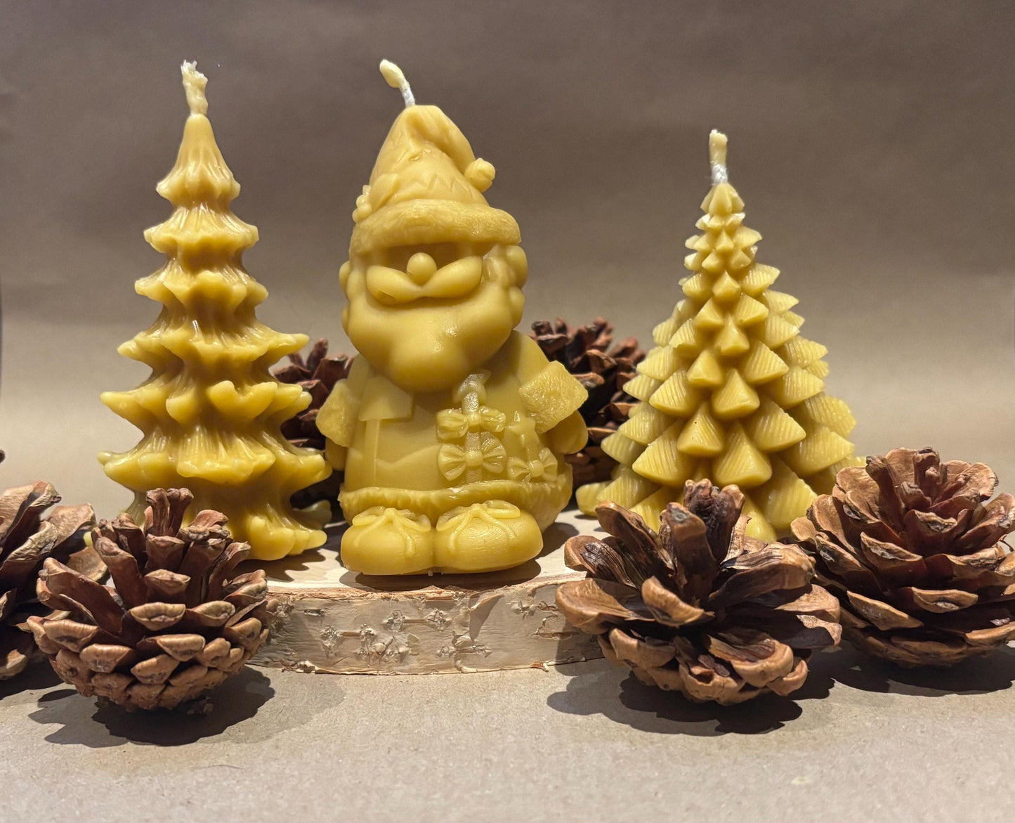 Handcrafted 100% Beeswax Christmas Candle Bundle