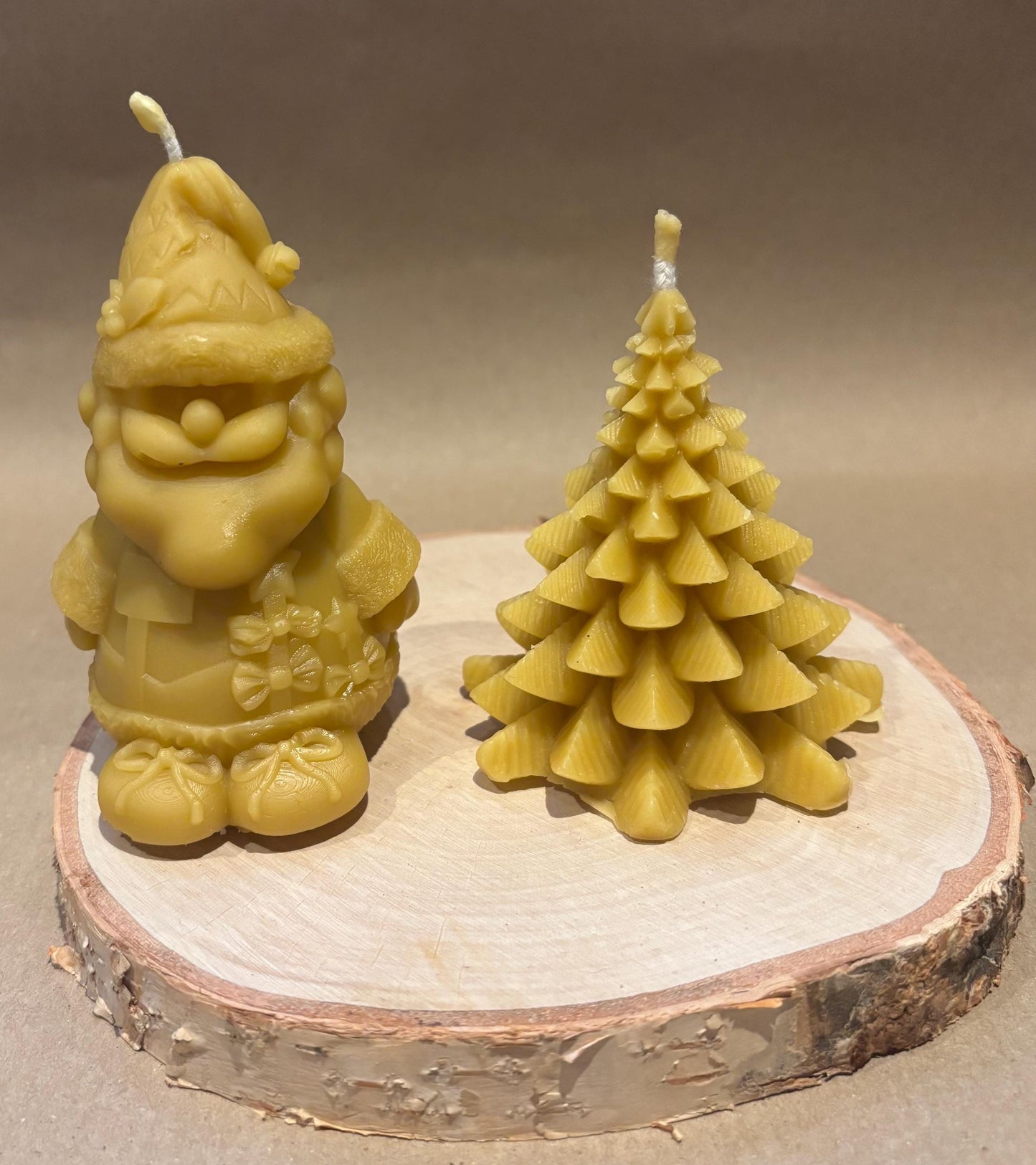Handcrafted 100% Beeswax Christmas Candle Bundle