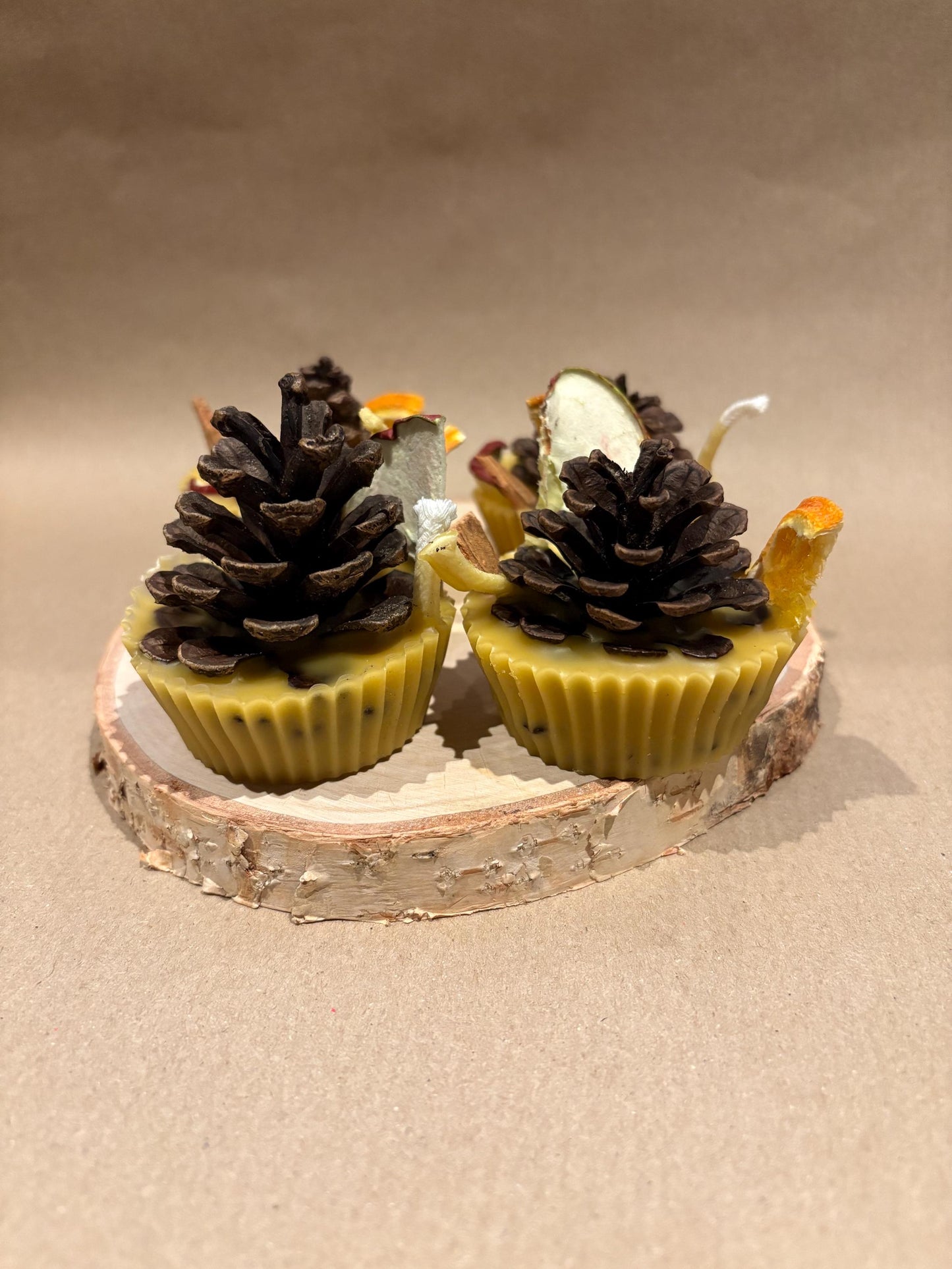 Natural Firelighters Pinecone Kindling (6-Pack) | Beeswax & Gentle Cosy Fireplace Scent