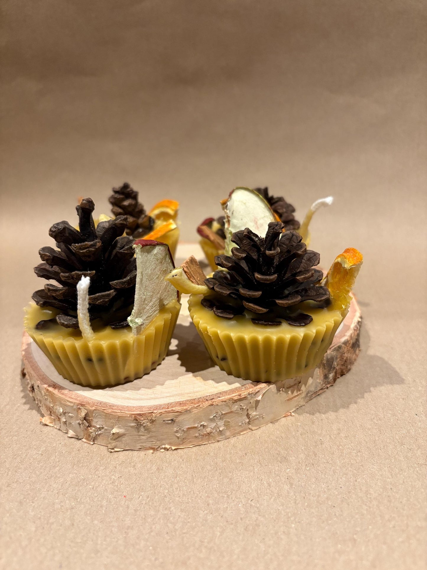 Natural Firelighters Pinecone Kindling (6-Pack) | Beeswax & Gentle Cosy Fireplace Scent