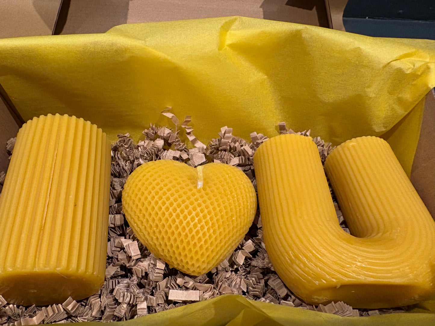 Valentine’s Candle Set – Spell “I Love You” in Natural Beeswax