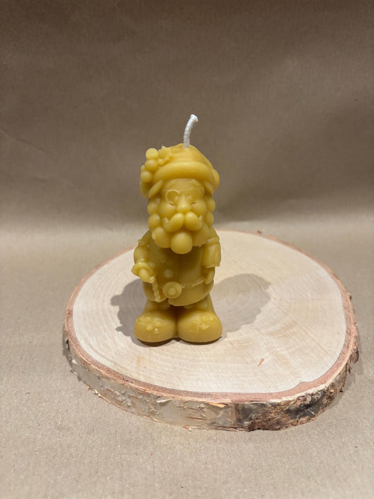 Handcrafted Father Christmas Beeswax Candle