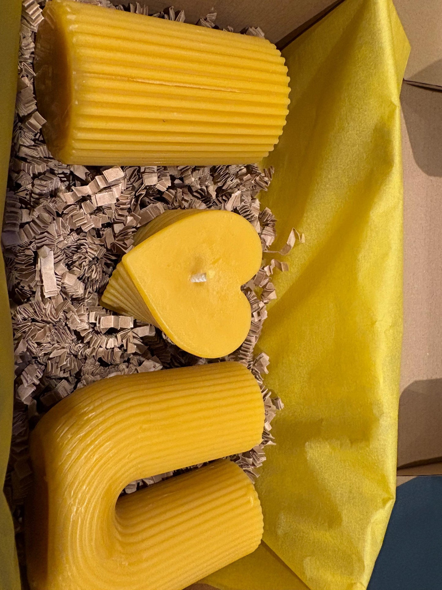 Valentine’s Candle Set – Spell “I Love You” in Natural Beeswax
