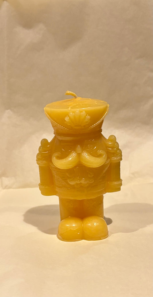 Hand-Poured Large Nutcracker 100% Beeswax Candle