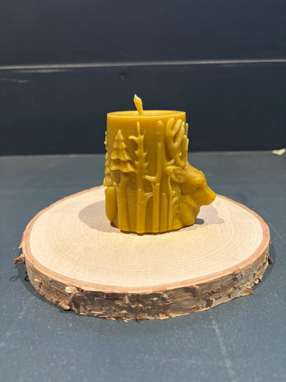 Handmade Stags Head Beeswax Candle
