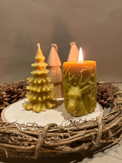 100% Pure Beeswax Christmas Candles