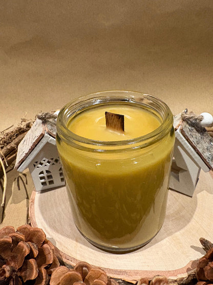100% Pure Beeswax Glass Jar Candle