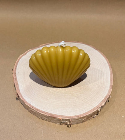 Handmade Scallop Shell Beeswax Candle