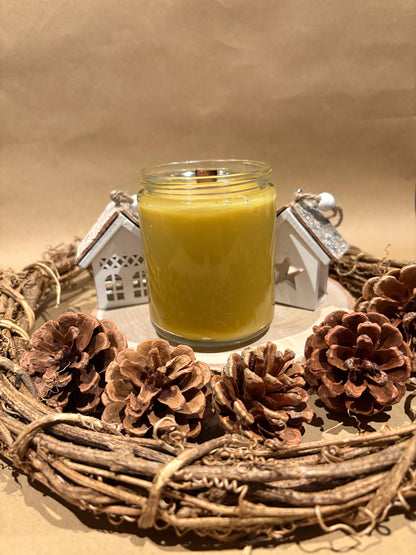 100% Pure Beeswax Glass Jar Candle