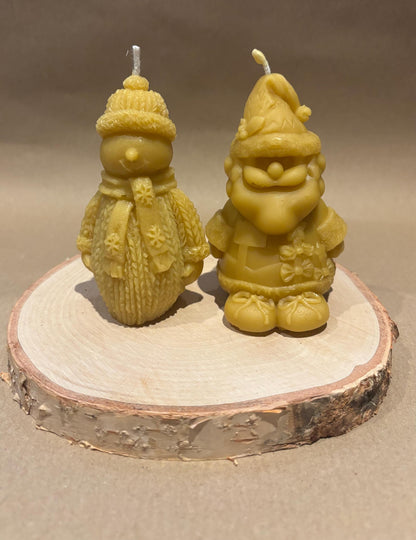 Handcrafted 100% Beeswax Christmas Candle Bundle