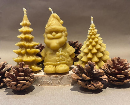 Handcrafted 100% Beeswax Christmas Candle Bundle