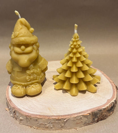Handcrafted 100% Beeswax Christmas Candle Bundle